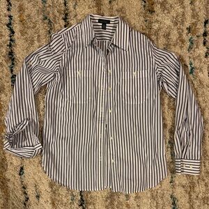 Ralph Lauren Pinstriped Button Down Shirt Women Size Medium